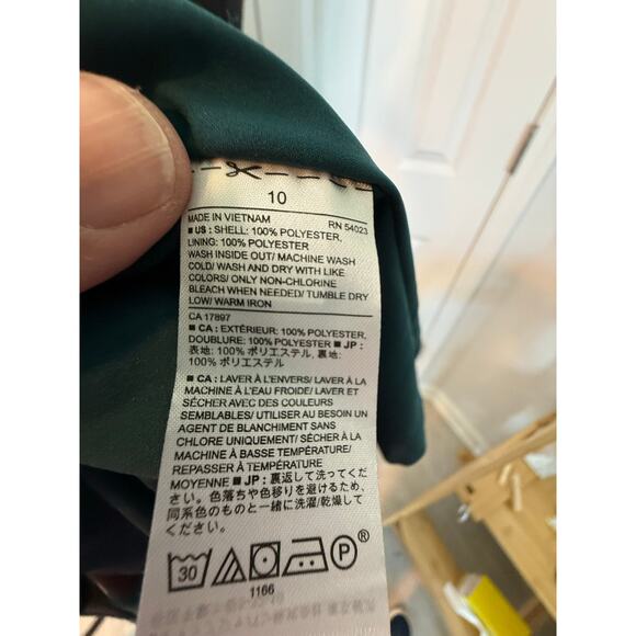 Banana Republic Green Floral Dress Stretch Elegant Women 10 Office Wedding Guest - Picture 11 of 11